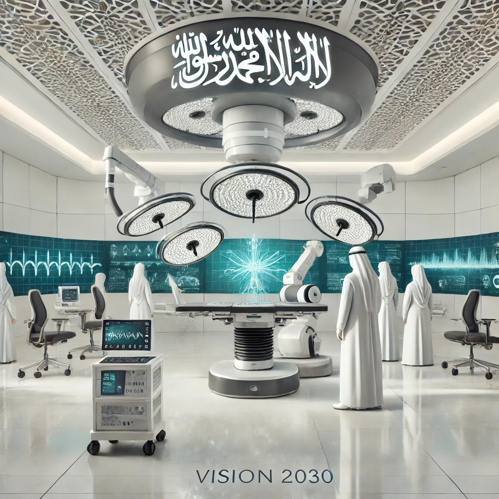 AI Surgery Saudi Arabia: Advanced Operating Room with Robotic Arms and Vision 2030 Innovation